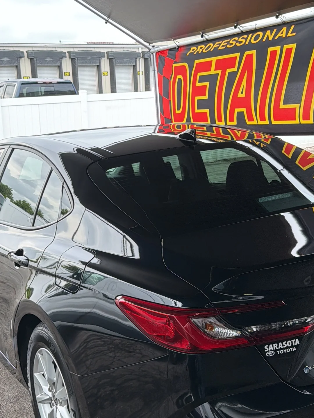 Tinted black Toyota Camry detailed at MV